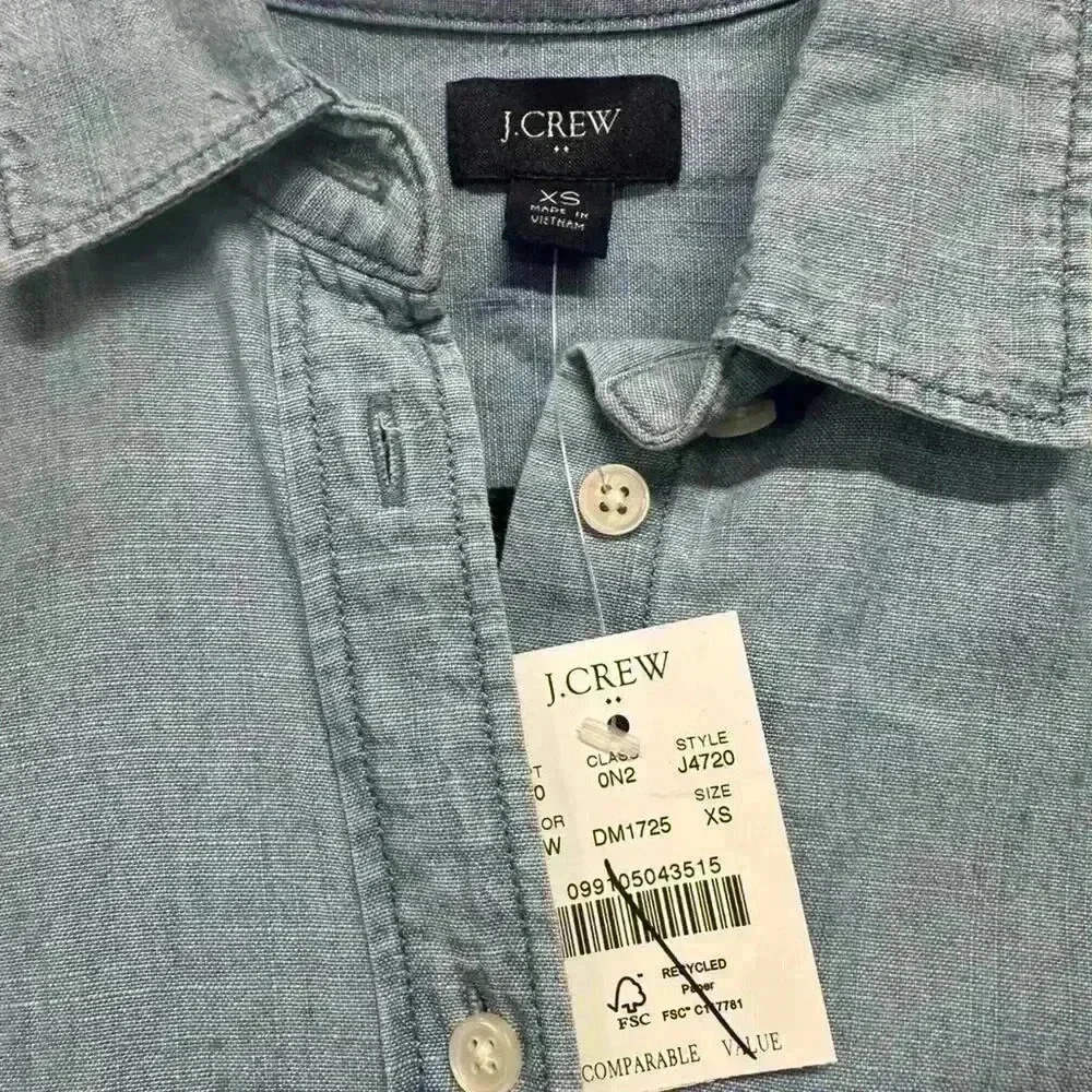 J. Crew Light Blue Jean Casual Button Down Shirt - Picture 3 of 3